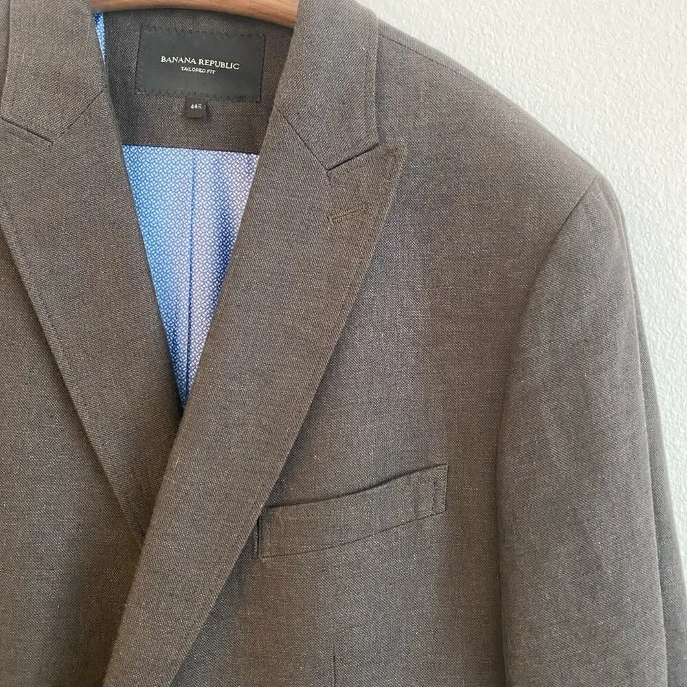 Banana Republic Men's Italian Linen Blend Tailored Fit Suit Blazer - 44R
